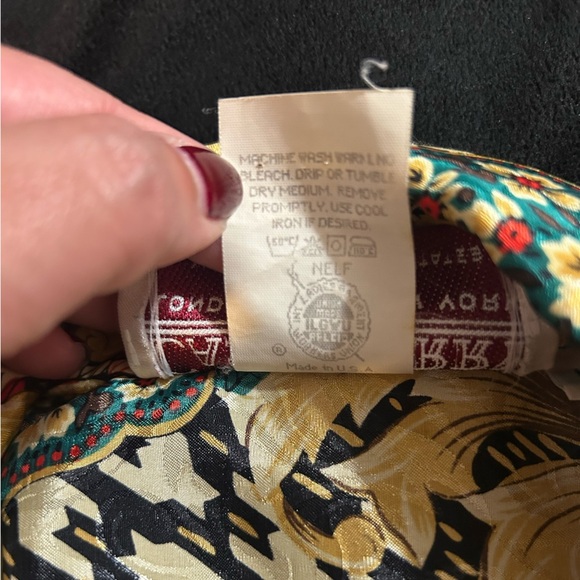 Vintage Castleberry Plaid And Gold Womens V-Neck Blouse Long Sleeve USA Size 12 - Picture 10 of 12